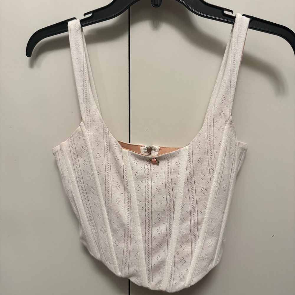 With Jean Cindy pointelle corset top